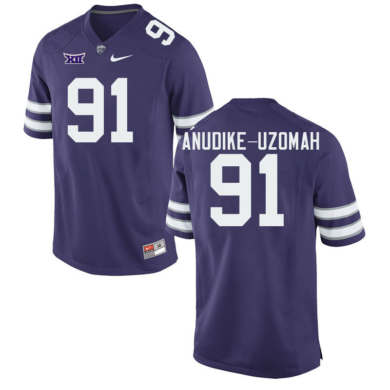 #91 Felix Anudike-Uzomah Kansas State Wildcats Fotball Jerseys Stitched Sale-Purple